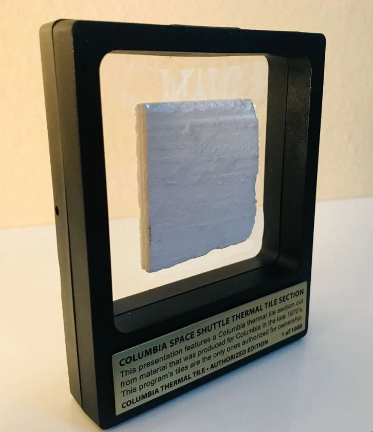 2-View Frame Limited Edition Columbia Space Shuttle Thermal Tile Presentation