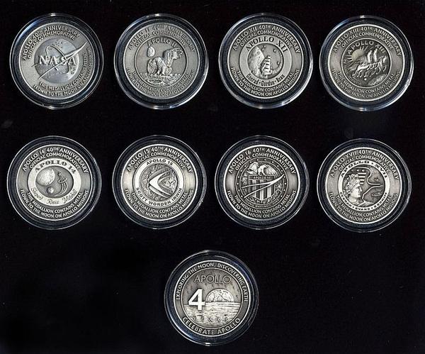 Apollo Medallion COMPLETE SET ALL 8! Medallion Collectors Set