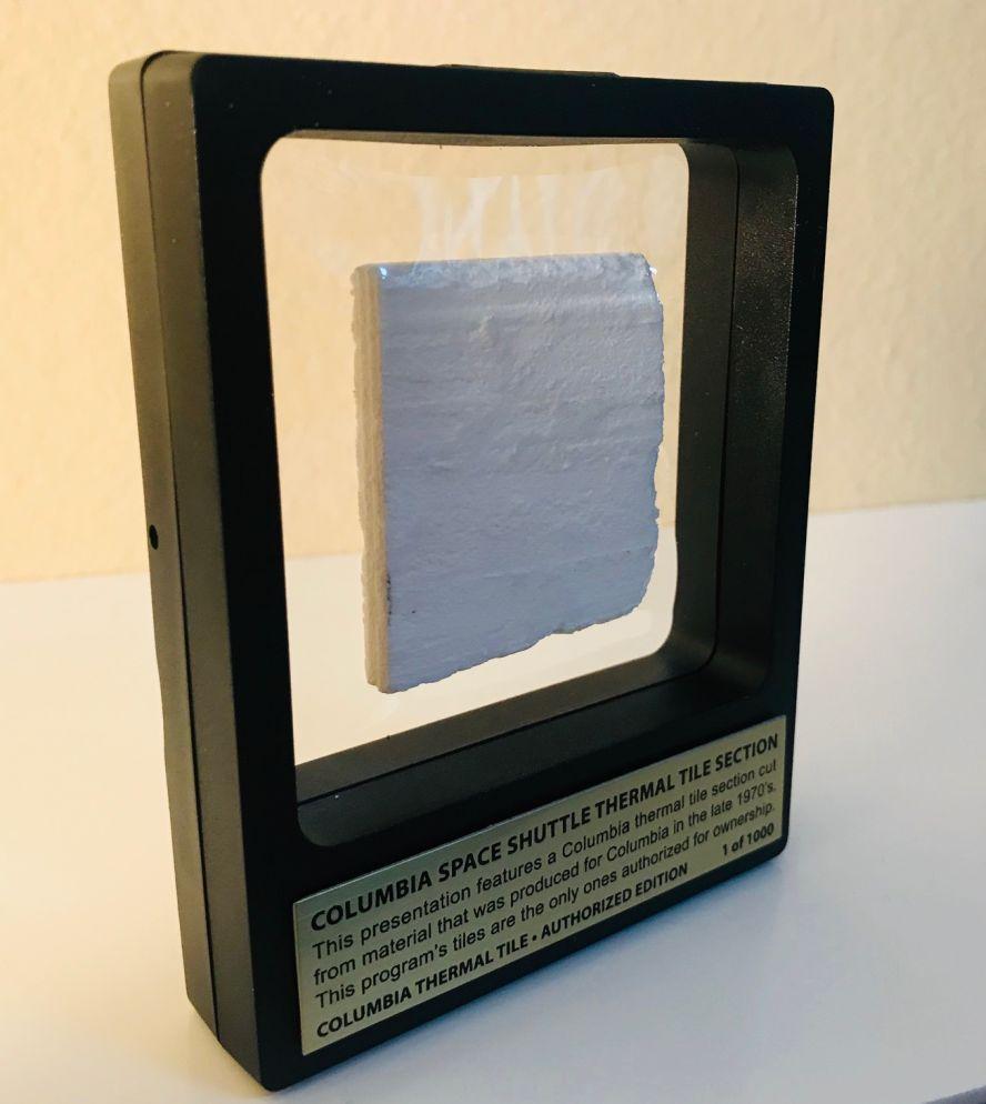 2-View Frame Limited Edition Columbia Space Shuttle Thermal Tile Presentation