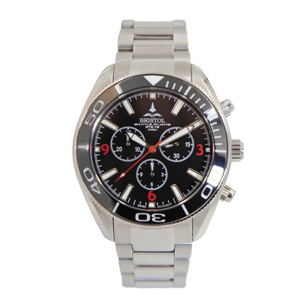 Space Shuttle Atlantis Tribute Watch - Stainless Steel, Black Dial