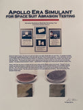 Apollo Era Simulant for Space Suit Abrasion Testing Presentation with simulant