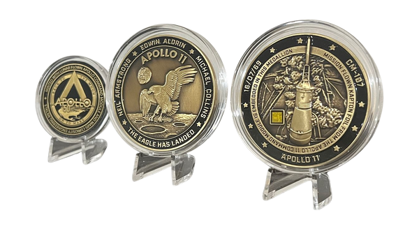 Apollo 11 Medallion with visible Flown Kapton Foil Piece | The