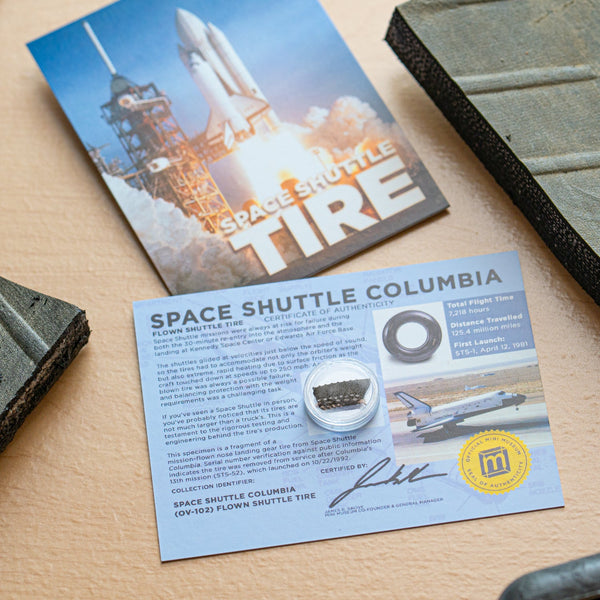 Space Shuttle Tire - Columbia Flown Nose Landing Gear Tire - Card Disp