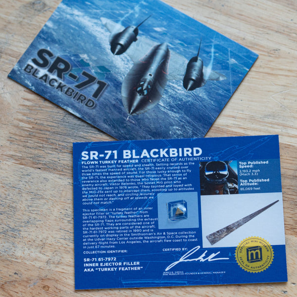 SR-71 Blackbird - Titanium Fragment - Display Card