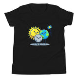 Selfie Earth Moon Sun Solar Eclipse Totality 2024 Youth Short Sleeve T-Shirt