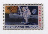 FIRST MAN ON THE MOON STAMP - LAPEL PIN