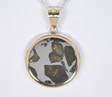 Imilac pallasite meteorite pendant- Meteorite jewelry- Gold