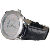 Muonionalusta Meteorite Watch with Black Leather Band