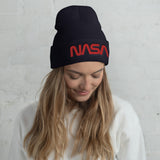 Cuffed Beanie with Embroidered NASA Logo - The Space Store