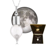 Moon Dust Necklace in Teardrop Shape with actual Moon rock Fragments