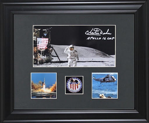 Apollo 16 Frame - Signed by Charlie Duke