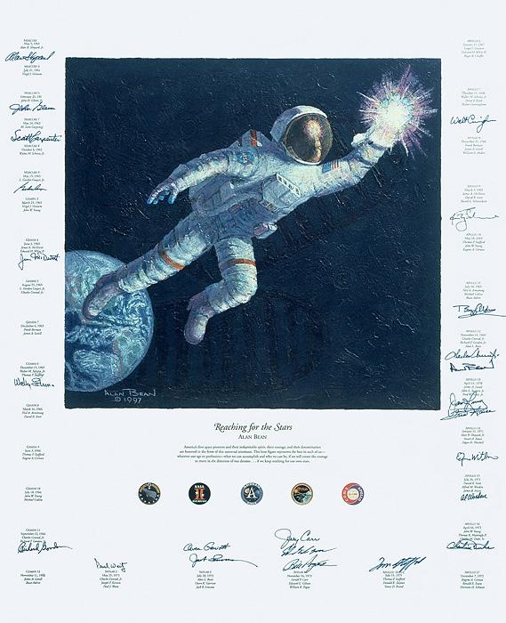 Reaching For The Stars' by Alan Bean and Signed by 24 Additional Astronauts!