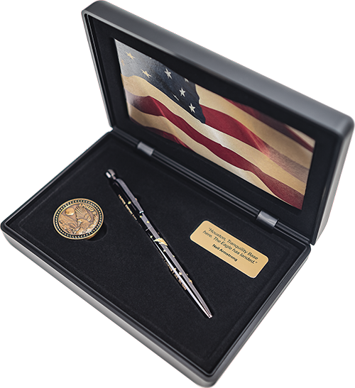 AG7-50LE – APOLLO 11 LIMITED EDITION 50TH ANNIVERSARY ASTRONAUT PEN & COIN SET WITH SPACE FLOWN MATERIAL