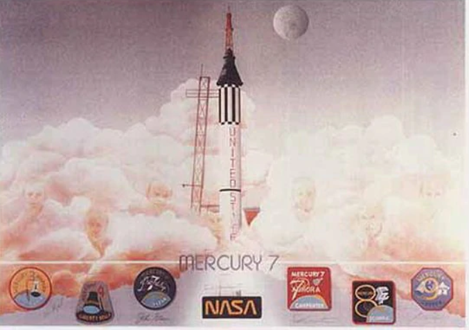 Autographed Limited Edition Set of Mercury and Soyuz Lithographs (matching numbered set)