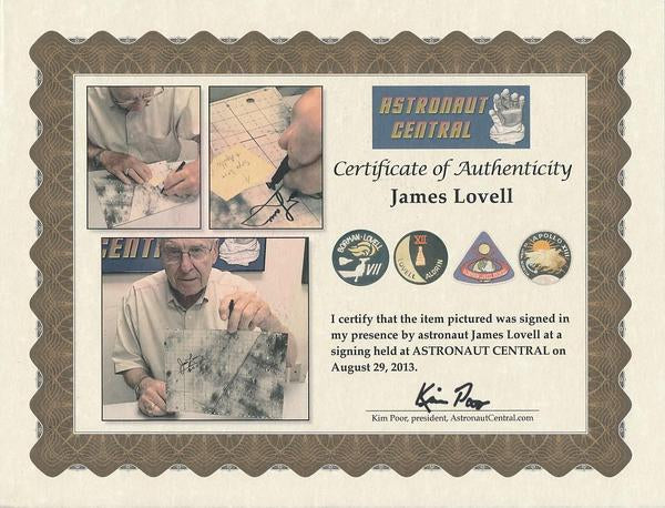 APOLLO 13 LM-FLOWN LUNAR SURFACE MAP SIGNED BY JIM LOVELL