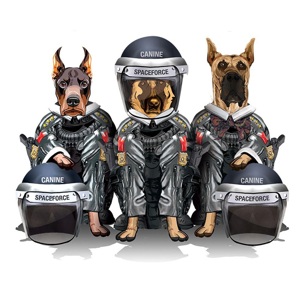 CANINE SPACEFORCE - T-Shirt in Adult Unisex
