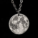 Full Moon Silver Necklace or Charm