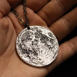Silver Supermoon Necklace or Charm - Large 1.5 inches / 38 mm