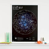Glow in the Dark Star Map Poster