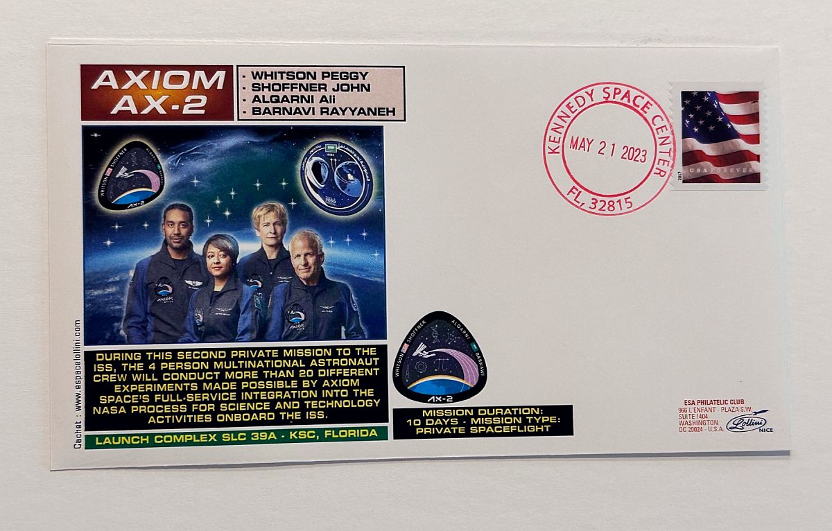 Axiom AX-2 Mission Crew Stamped Cover - The Space Store