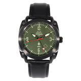 F-18 Hornet Tribute - Black Finish, Dark Green Dial, Black Leather Band