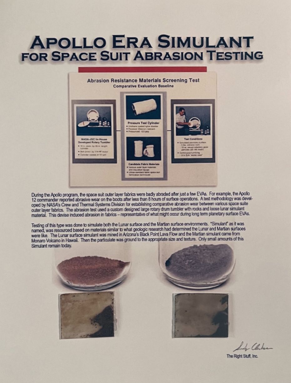Apollo Era Simulant for Space Suit Abrasion Testing Presentation with simulant - The Space Store