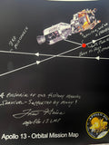 Circum navigation chart with many notations signed by Fred Haise - The Space Store