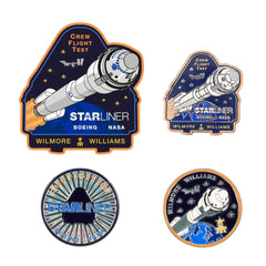 Bundle Set: Boeing Starliner Lapel pin, Decal, and Medallion.