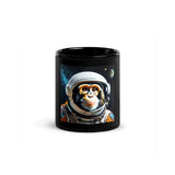 Space Monkey - Black Glossy Mug