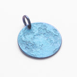Blue Moon Necklace - 1 in / 26 mm Anodized Niobium Charm or Pendant