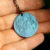 Blue Moon Necklace - 1 in / 26 mm Anodized Niobium Charm or Pendant