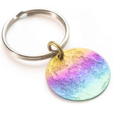 Rainbow Moon Necklace - 1 in / 26 mm Multicolored Anodized Niobium Pendant or Charm - The Space Store