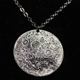 Silver Supermoon Necklace or Charm - Large 1.5 inches / 38 mm