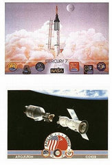 Autographed Limited Edition Set of Mercury and Soyuz Lithographs (matching numbered set)