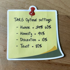 TARS Optimal Settings Sticker