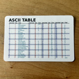 ASCII Table Sticker