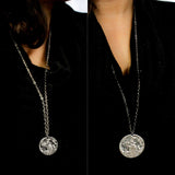 Silver Supermoon Necklace or Charm - Large 1.5 inches / 38 mm