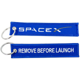 SpaceX REMOVE BEFORE LAUNCH Keychain - Blue