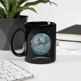 Cycle to the Moon and Beyond!  Black Glossy Mug in 11 or 15 oz. - The Space Store