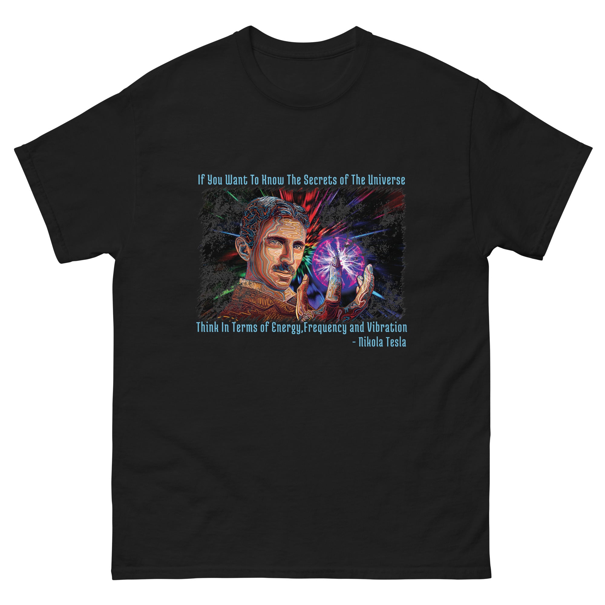 Nikola Tesla 'Secrets of the Universe' Ault T-Shirt - The Space Store