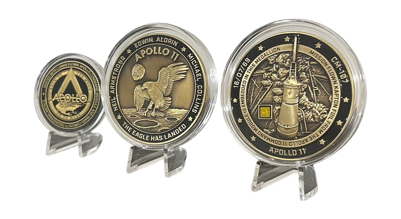 Apollo 11 Medallion & Kapton Foil | The Space Store Apollo 11 Medallion & Kapton Foil | The Space Store