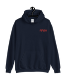 NASA Worm Logo Embroidered Unisex Hoodie - Navy, Grey, White - The Space Store