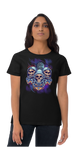 Three Alien Skull Art in Space in Women's short sleeve t-shirt - The Space Store