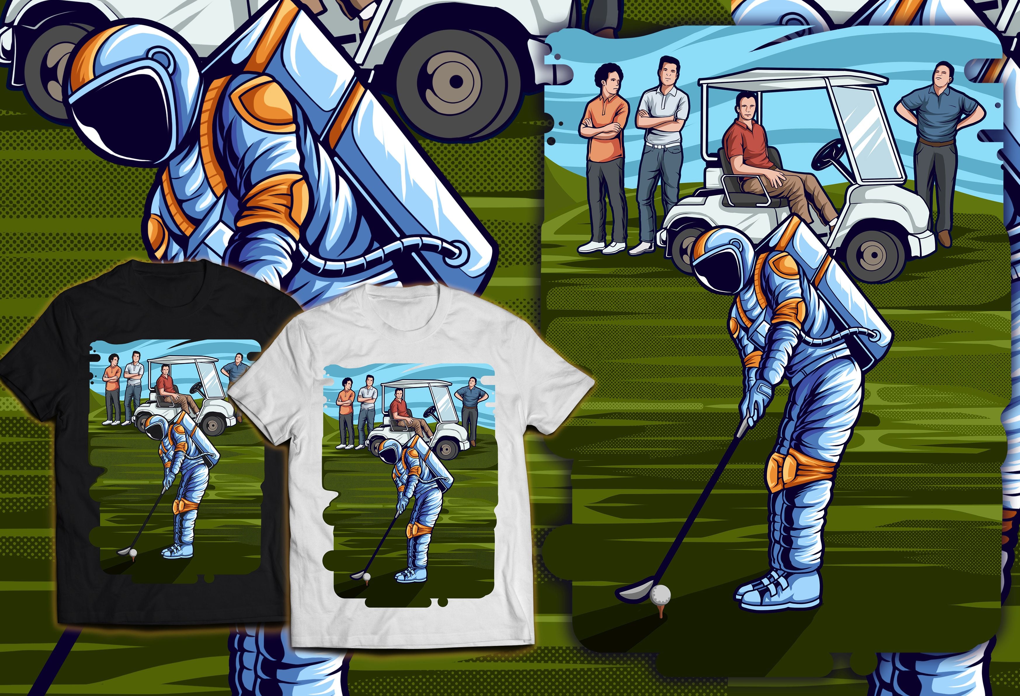 Astronaut Golfer in Unisex t-shirt - The Space Store