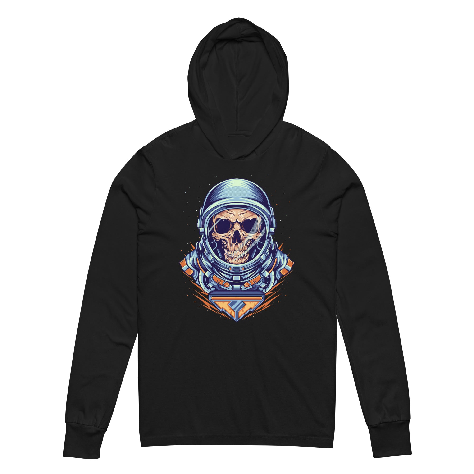 Skull Art in Space in Unisex Adult Hooded long-sleeve tee - The Space Store