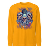 Three Alien Skull Art in Space Long Sleeve Tee - The Space Store
