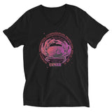 Cancer Zodiac Sign Unisex Short Sleeve V-Neck T-Shirt - The Space Store