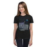 Astronauts on Lunar Surface looking at Earth in Youth Short Sleeve T-Shirt