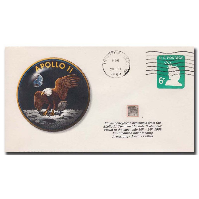 Apollo 11 Cover with Flown Honeycomb Heatshield from Apollo 11 CM - The Space Store