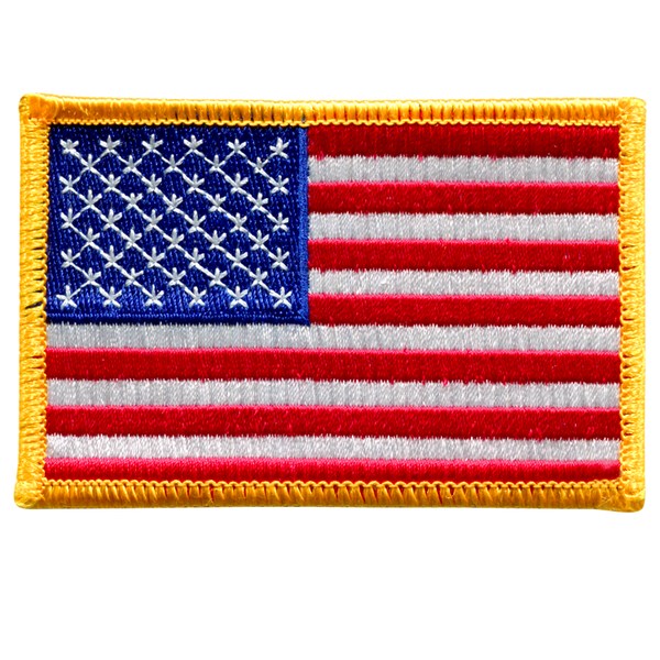 American Flag Gold Trim Patch The Space Store